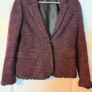 Banana Republic Pink and Black Tweed Blazer
